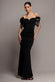 Satin Bow Bardot Sheath Maxi Dress DR4999
