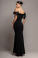 Satin Bow Bardot Sheath Maxi Dress DR4999