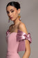 Satin Bow Bardot Sheath Maxi Dress DR4999