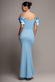 Satin Bow Bardot Sheath Maxi Dress DR4999