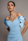 Satin Bow Bardot Sheath Maxi Dress DR4999
