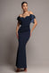 Satin Bow Bardot Sheath Maxi Dress DR4999