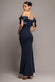 Satin Bow Bardot Sheath Maxi Dress DR4999