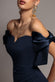 Satin Bow Bardot Sheath Maxi Dress DR4999