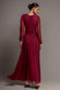 Gathered Long Balloon Sleeve A-Line Mesh Maxi Dress DR5003