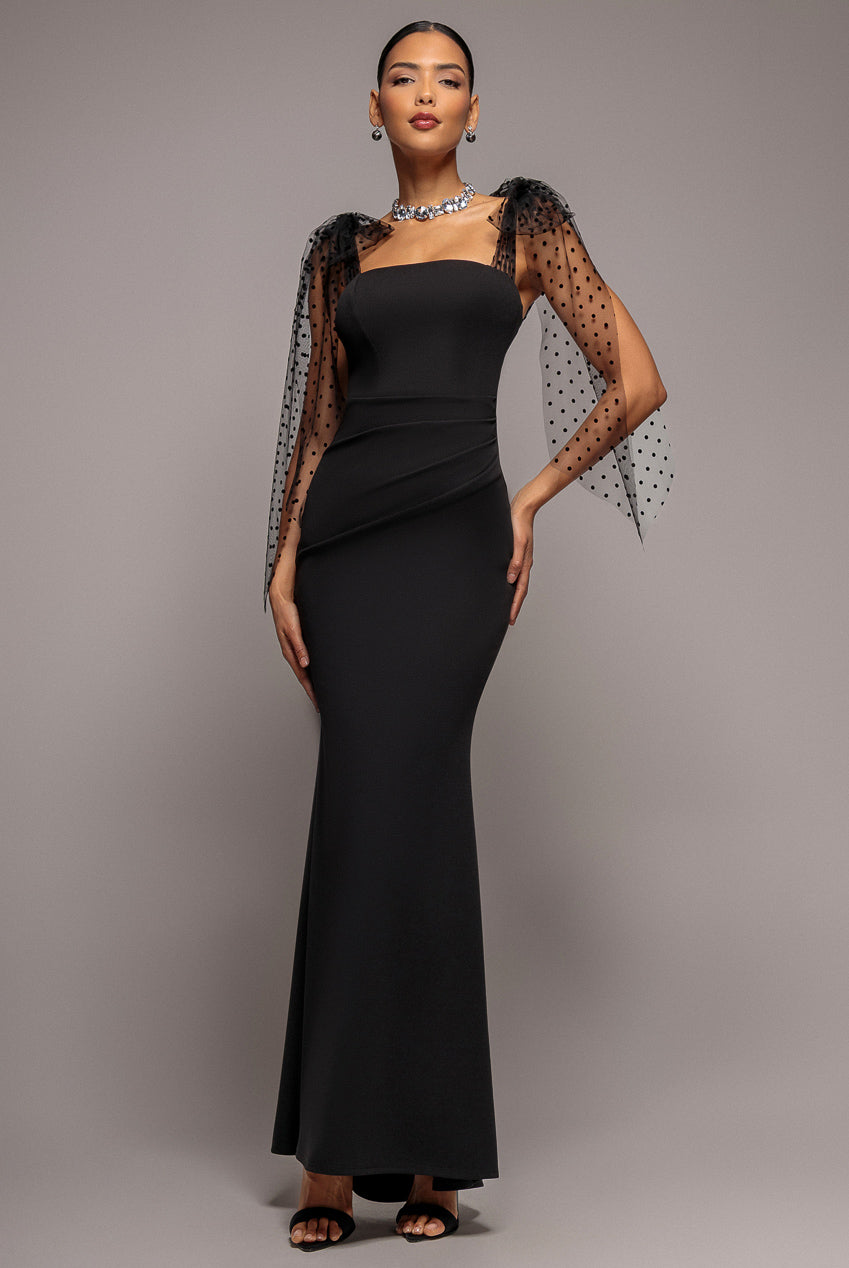 green emerald velvet dress Off The Shoulder Gathered Panel Sparkle Lurex Maxi Dress - Black Gold main image 0