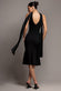 SCUBA & SOFT SATIN HALTERNECK MIDI DRESS WITH BACK SASH DR5022