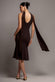 SCUBA & SOFT SATIN HALTERNECK MIDI DRESS WITH BACK SASH DR5022