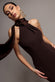 SCUBA & SOFT SATIN HALTERNECK MIDI DRESS WITH BACK SASH DR5022