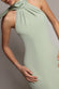 SCUBA & SOFT SATIN HALTERNECK MIDI DRESS WITH BACK SASH DR5022