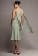 SCUBA & SOFT SATIN HALTERNECK MIDI DRESS WITH BACK SASH DR5022