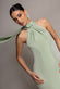 SCUBA & SOFT SATIN HALTERNECK MIDI DRESS WITH BACK SASH DR5022