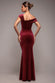 Glitter Velvet One Shoulder Maxi Dress DR5026