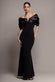 Satin Plunge Neck Bardot Scuba Maxi Dress DR5040