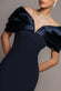 Satin Plunge Neck Bardot Scuba Maxi Dress DR5040