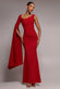 One Shoulder Cape Sleeve Maxi Dress DR5041