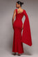 One Shoulder Cape Sleeve Maxi Dress DR5041