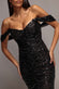 FRONT GATHERED SEQUIN WING MAXI DRESS DR5054