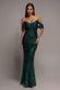 FRONT GATHERED SEQUIN WING MAXI DRESS DR5054