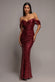 FRONT GATHERED SEQUIN WING MAXI DRESS DR5054