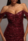 FRONT GATHERED SEQUIN WING MAXI DRESS DR5054