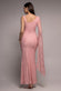 ONE SHOULDER CAPE SLEEVE PLEATED LACE MAXI DRESS BY GODDIVA DR5065