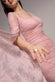 ONE SHOULDER CAPE SLEEVE PLEATED LACE MAXI DRESS BY GODDIVA DR5065