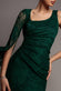 ONE SHOULDER CAPE SLEEVE PLEATED LACE MAXI DRESS BY GODDIVA DR5065