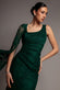 ONE SHOULDER CAPE SLEEVE PLEATED LACE MAXI DRESS BY GODDIVA DR5065