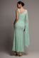 ONE SHOULDER CAPE SLEEVE PLEATED LACE MAXI DRESS BY GODDIVA DR5065