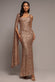 ONE SIDE CAPE SLEEVE SEQUIN MAXI DRESS DR5068