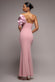 Off The Shoulder Satin Bow Neck Maxi Dress DR5073