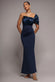 Off The Shoulder Satin Bow Neck Maxi Dress DR5073