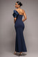 Off The Shoulder Satin Bow Neck Maxi Dress DR5073