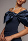 Off The Shoulder Satin Bow Neck Maxi Dress DR5073