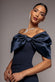Off The Shoulder Satin Bow Neck Maxi Dress DR5073