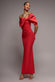 Off The Shoulder Satin Bow Neck Maxi Dress DR5073
