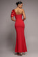 Off The Shoulder Satin Bow Neck Maxi Dress DR5073