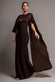 Scoop Neck Soft Satin Cape Sleeve Maxi Dress DR5074