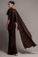 Scoop Neck Soft Satin Cape Sleeve Maxi Dress DR5074