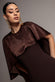 Scoop Neck Soft Satin Cape Sleeve Maxi Dress DR5074