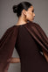 Scoop Neck Soft Satin Cape Sleeve Maxi Dress DR5074