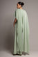 Scoop Neck Soft Satin Cape Sleeve Maxi Dress DR5074