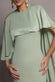 Scoop Neck Soft Satin Cape Sleeve Maxi Dress DR5074