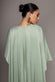 Scoop Neck Soft Satin Cape Sleeve Maxi Dress DR5074