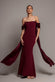 OFF SHOULDER SOFT SATIN WING CAPE MAXI DRESS DR5079
