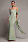 OFF SHOULDER SOFT SATIN WING CAPE MAXI DRESS DR5079