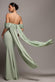 OFF SHOULDER SOFT SATIN WING CAPE MAXI DRESS DR5079