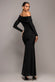 OFF SHOULDER GATHERED PANEL SOFT TOUCH MAXI DRESS BY GODDIVA DR5087