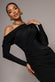OFF SHOULDER GATHERED PANEL SOFT TOUCH MAXI DRESS BY GODDIVA DR5087